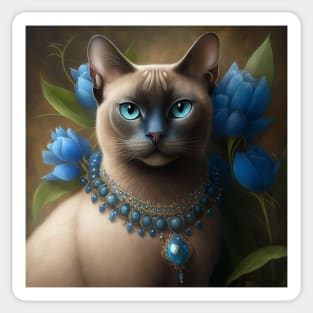 Tonkinese cat Portrait Sticker